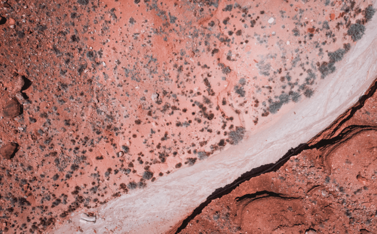 aerial shot of a drought