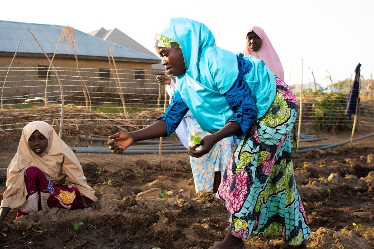 Members of the Farmers’ Service Centre at Shika, learning agricultural practices.