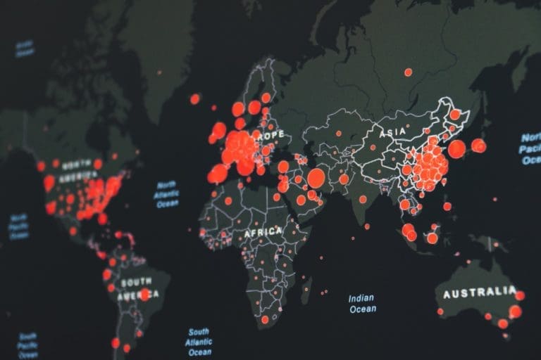 map of where the virus has spread globally.