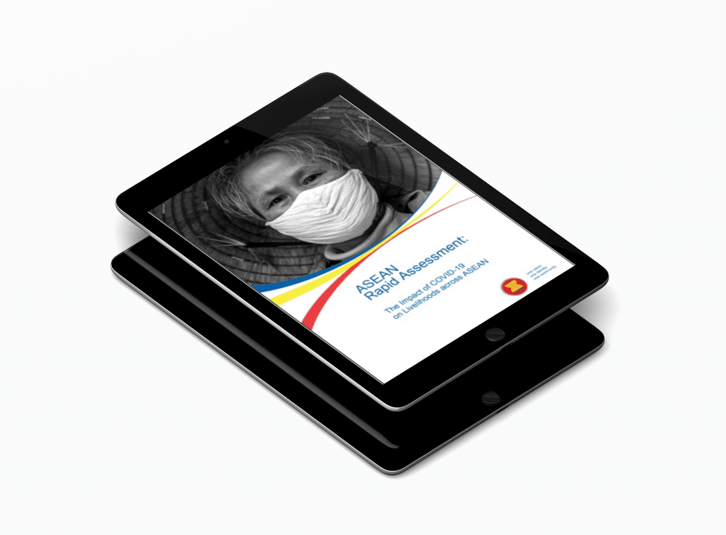 decorative image of report cover in ipad mockup