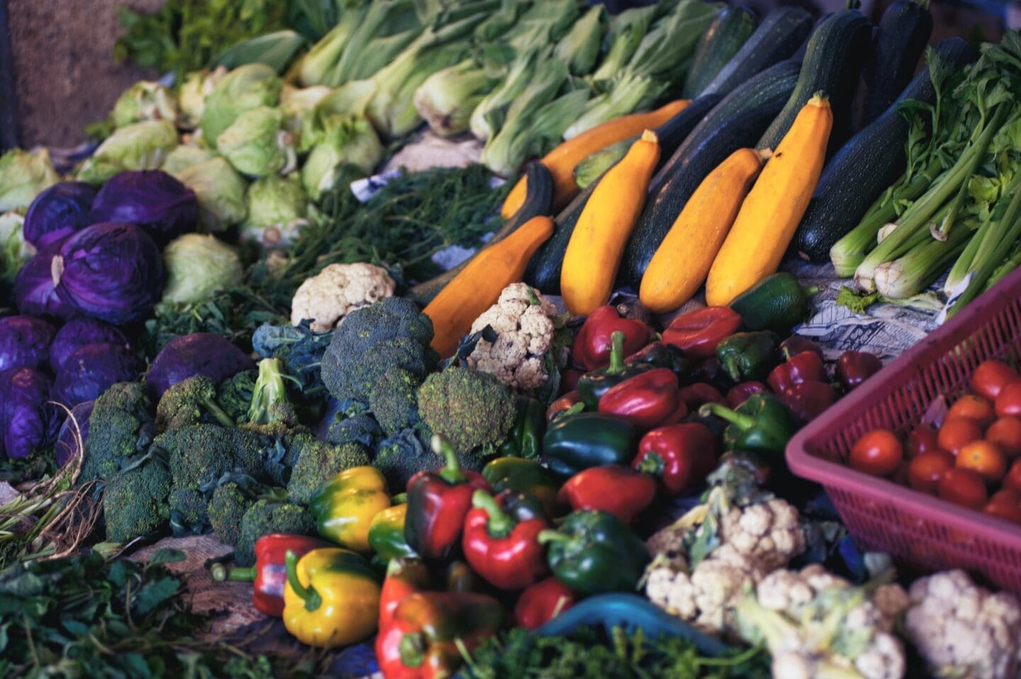 Image is a picture of vegetables displaying.