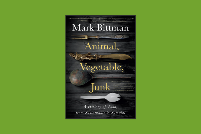 book cover for Animal, Vegetable, Junk by Mark Bittman.