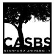 black and white logo of CASBS.