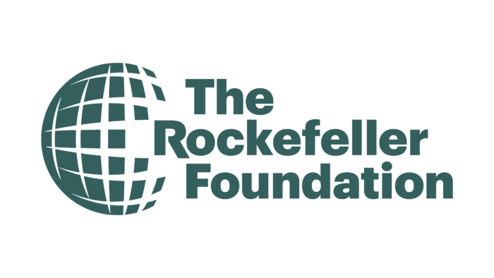 The Rockefeller Foundation logo in RF green against a transparent background.