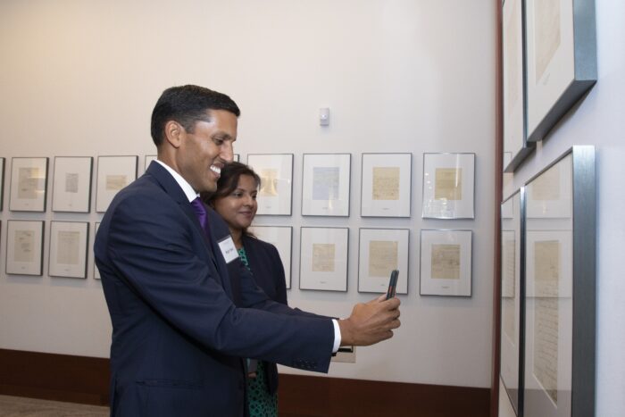 Image is of Dr. Rajiv J. Shah at the American Academy of Arts & Sciences.