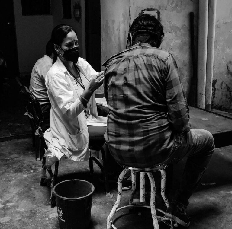 Patient in Rural India Receives Treatment from a Community Healthcare Worker