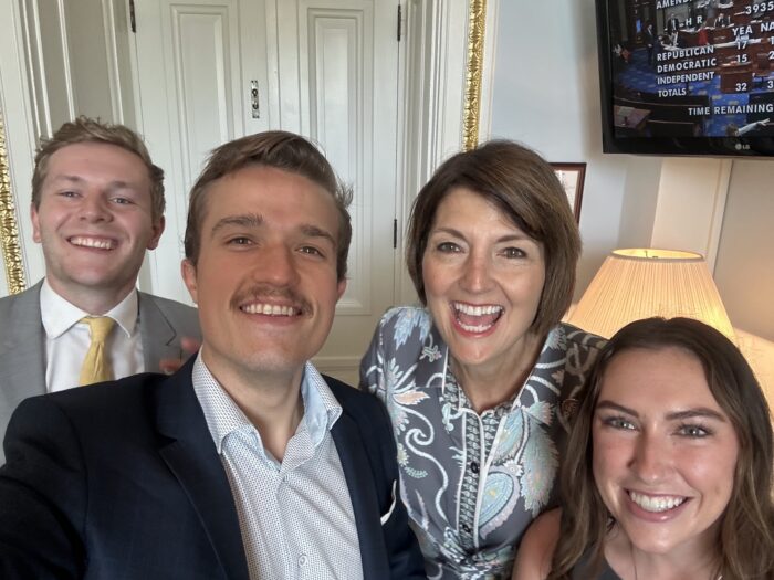 ACC staff--President Christopher Barnard, Executive Chairman Benji Backer. and Government Affairs Director Morgan Brummund meet on Capitol Hill with House Energy & Commerce Chair Cathy McMorris Rodgers (second from right) Photo Courtesy of ACC