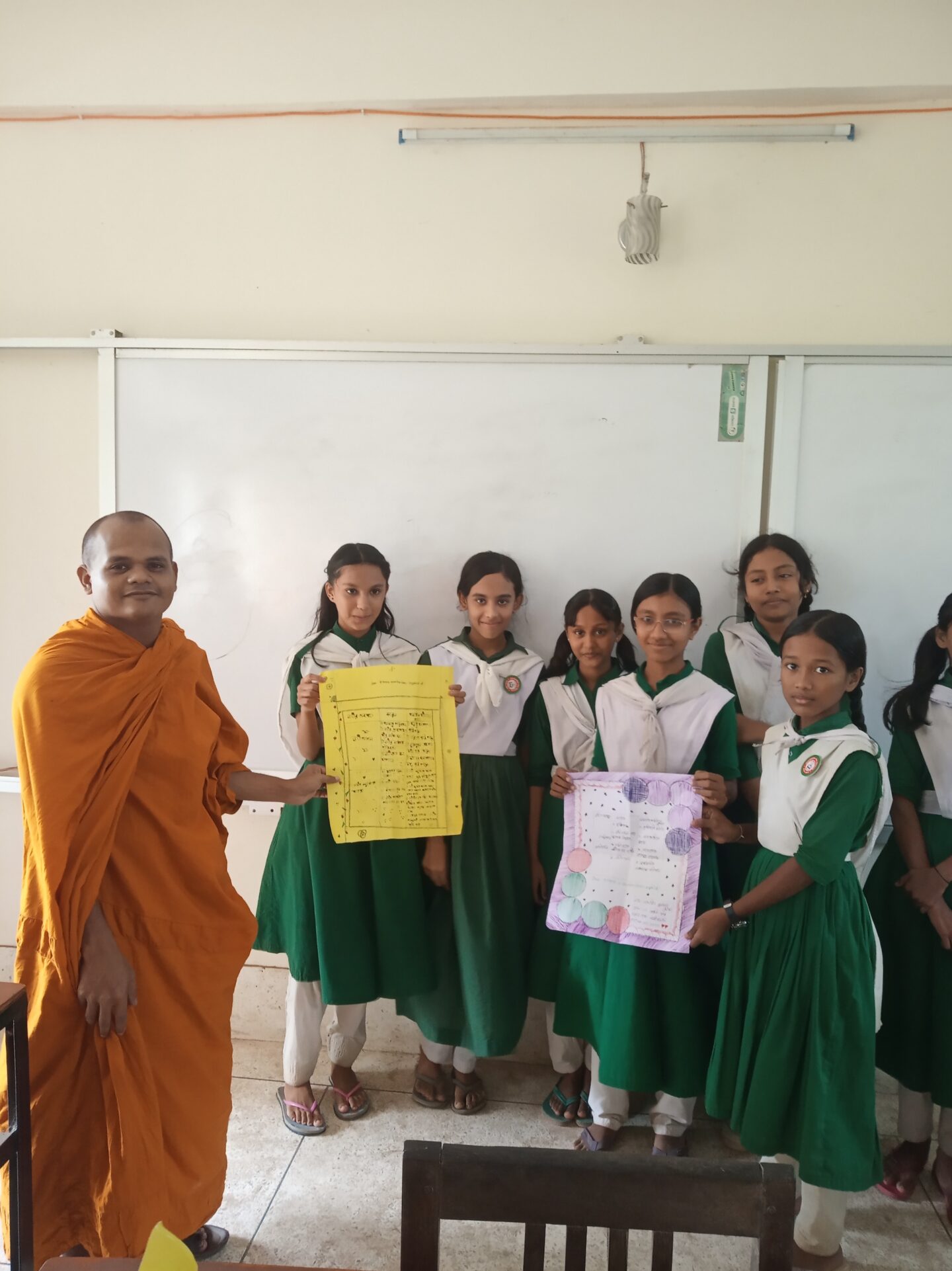 The "Green Monk" with some of his students (Photo Courtesy of Priyabangsha Bhikkhu)