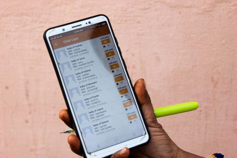 Health register mobile app displayed on an iPhone.